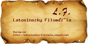 Latosinszky Filoméla névjegykártya